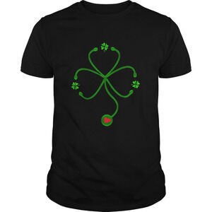 Nice Irish Nurse St Patricks Day Stethoscope Heartbeat Shirt